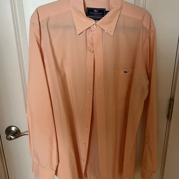 Vineyard Vines Men's Light Orange Button Down Shirt - Picture 1 of 4
